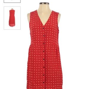 Silk red floral Madewell button down dress